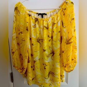 WHBM yellow summer blouse size large